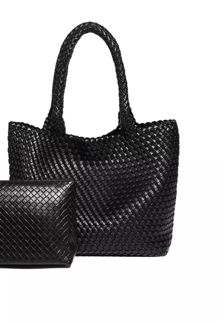 High-capacity Woven Faux Leather Tote Bag CX-B1851