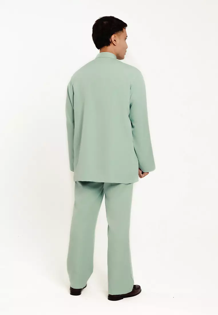Alain Delon Baju Melayu Regular Fit Sedondon anak Budak - 19025001-45DustyGreen