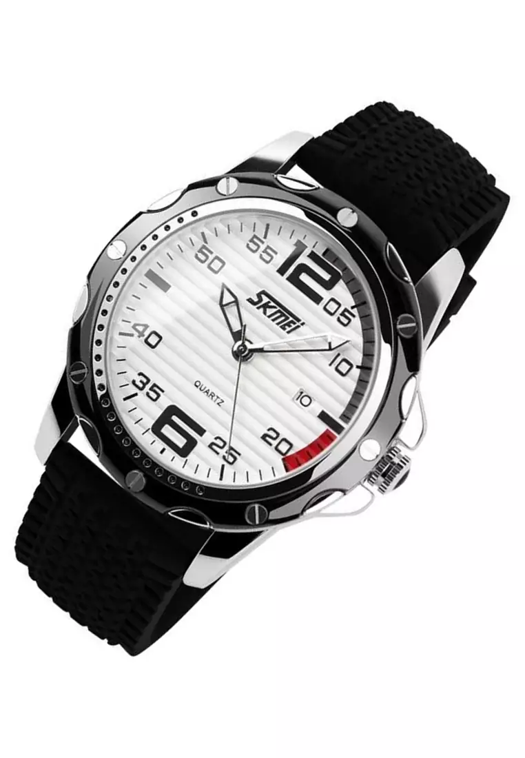 Jam Tangan Casual Analog Pria Waterproof Strap Tali Material Silicon DF17 ORIGINAL