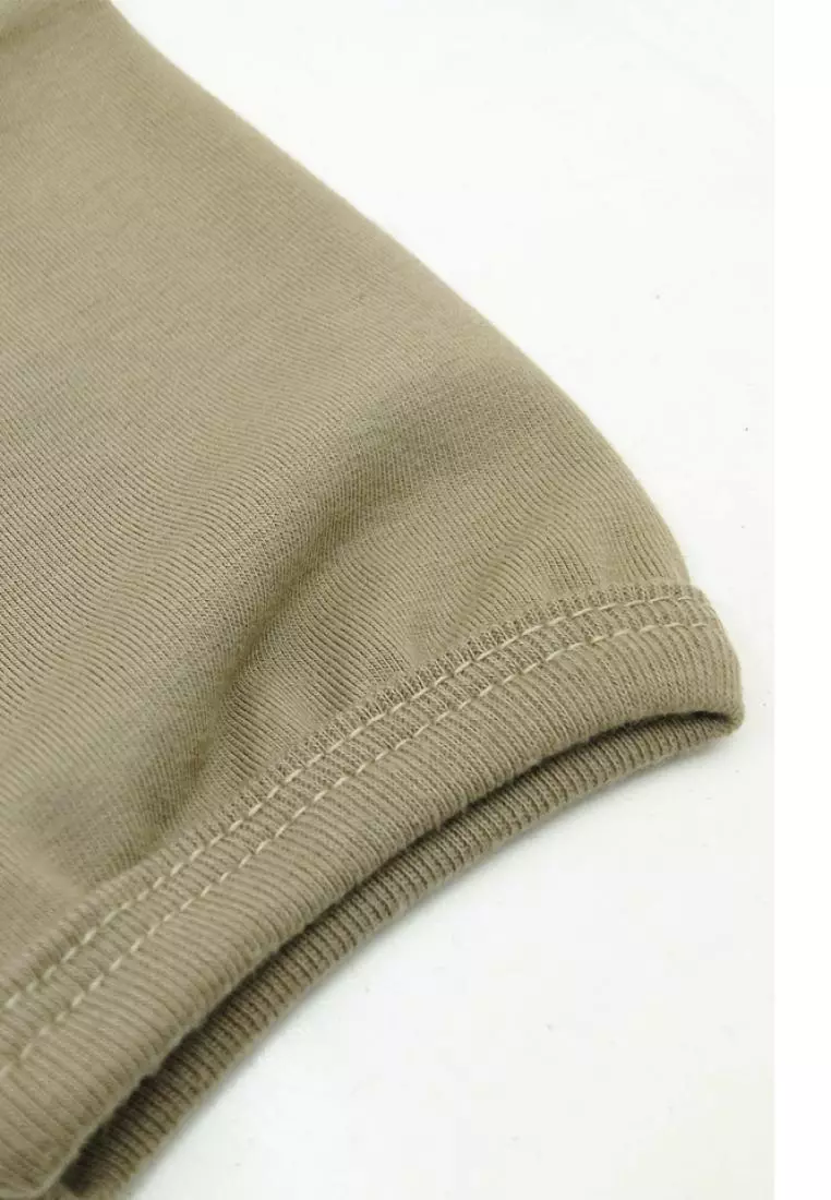 Wakakids Baju Anak Oblong Lengan Pendek Atasan Kaos Basic Tshirt Unisex Polos Logo Dino 4109 Army