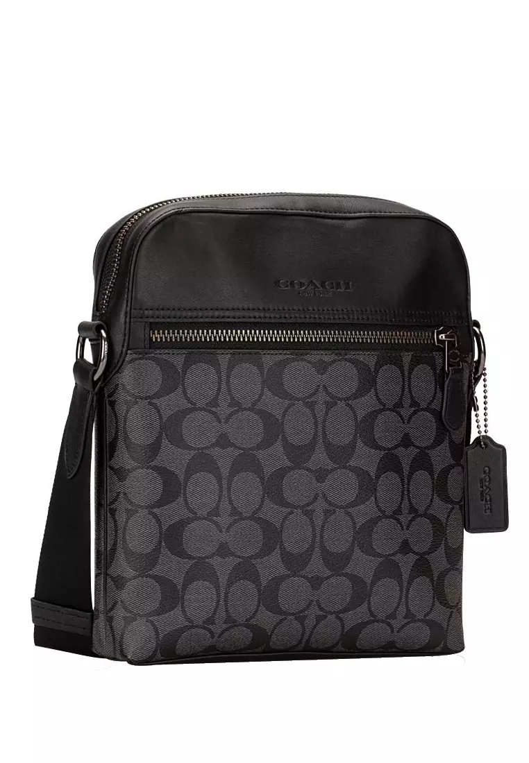 Buy Coach Coach Houston Flight Bag In Signature Canvas - Black 2023 ...