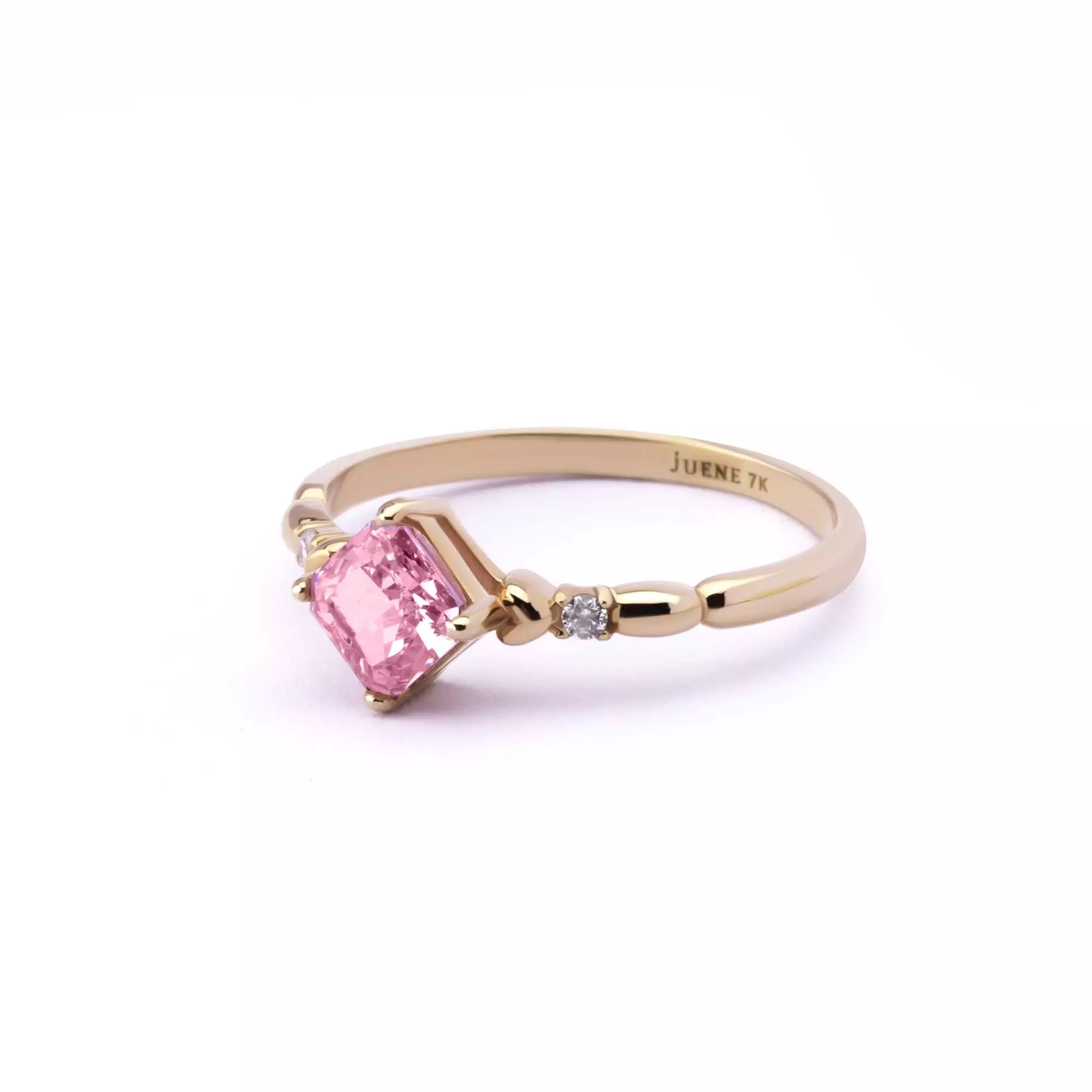 Cincin Emas 7k - Bellina Gold Ring - Pinky Crush Collection - Juene Jewelry