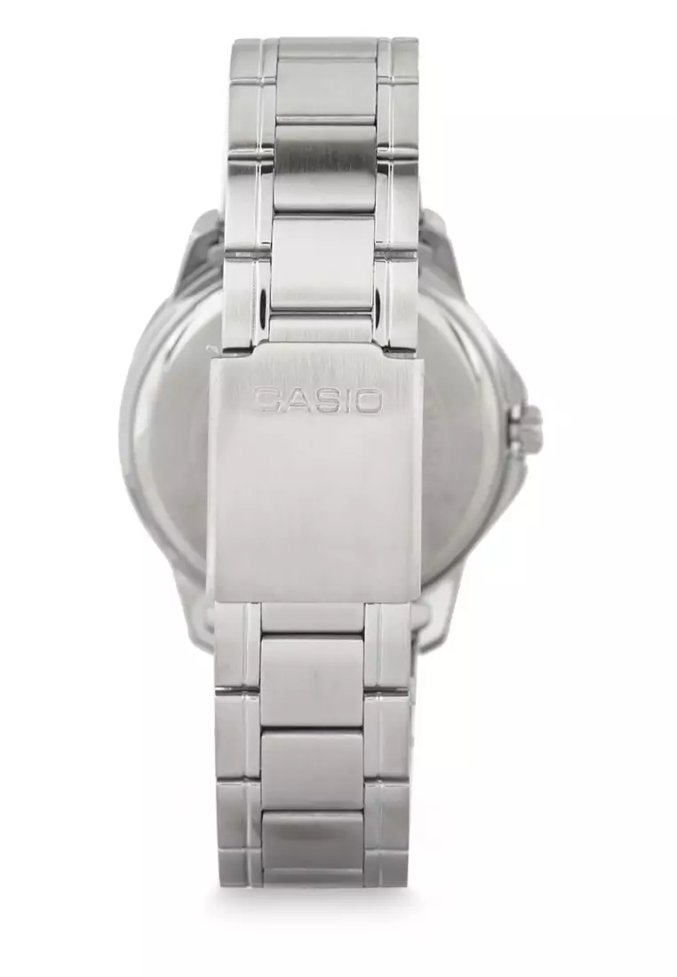 Casio Jam Tangan Pria - Silver Black - Stainless Steel- MTP-V004D-1BUDF