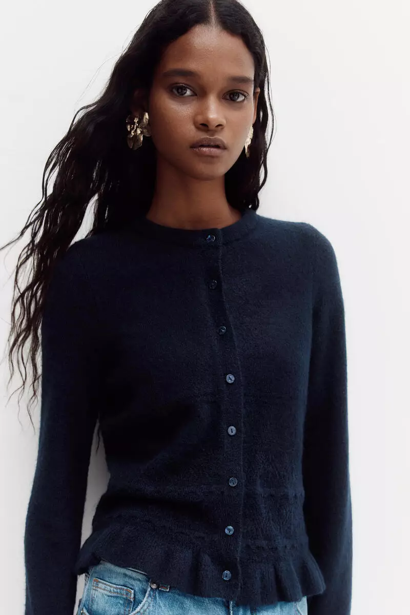Pointelle-knit cardigan