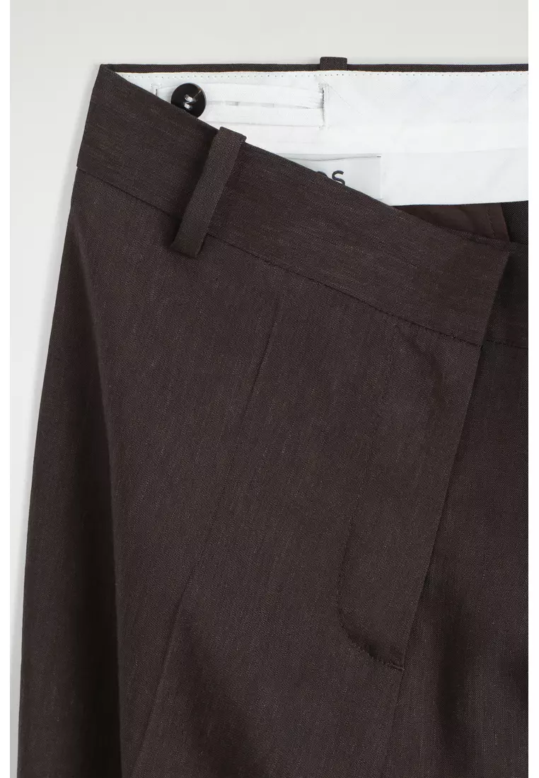 TAILORED LINEN STRAIGHT-LEG TROUSERS