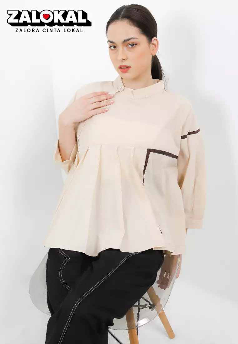 High Collar Asymmetric Top