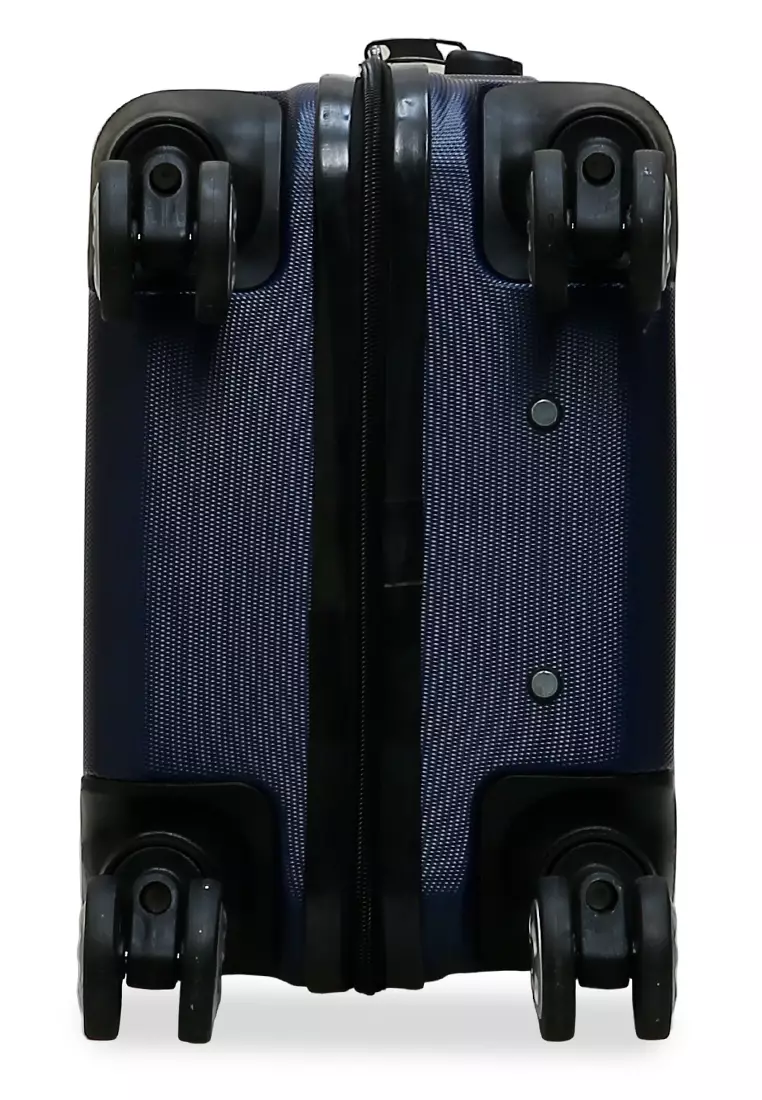 Caroline Koper Hardcase Unisex Size 18 Inch Tas Travel Large Compartment Material ABS+PVC Coated ORIGINAL - Blue