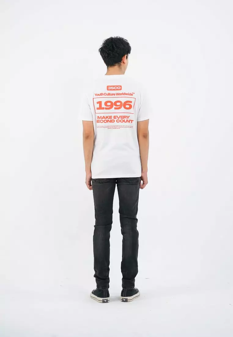 3Second Men's T-Shirt Short Sleeve Regular Fit Cotton Cord OL-C420425