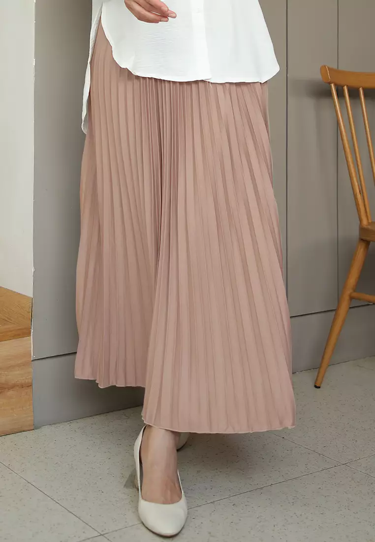 Cotton Bee - Rok Plisket Niana Aline Basic - Choco Milk