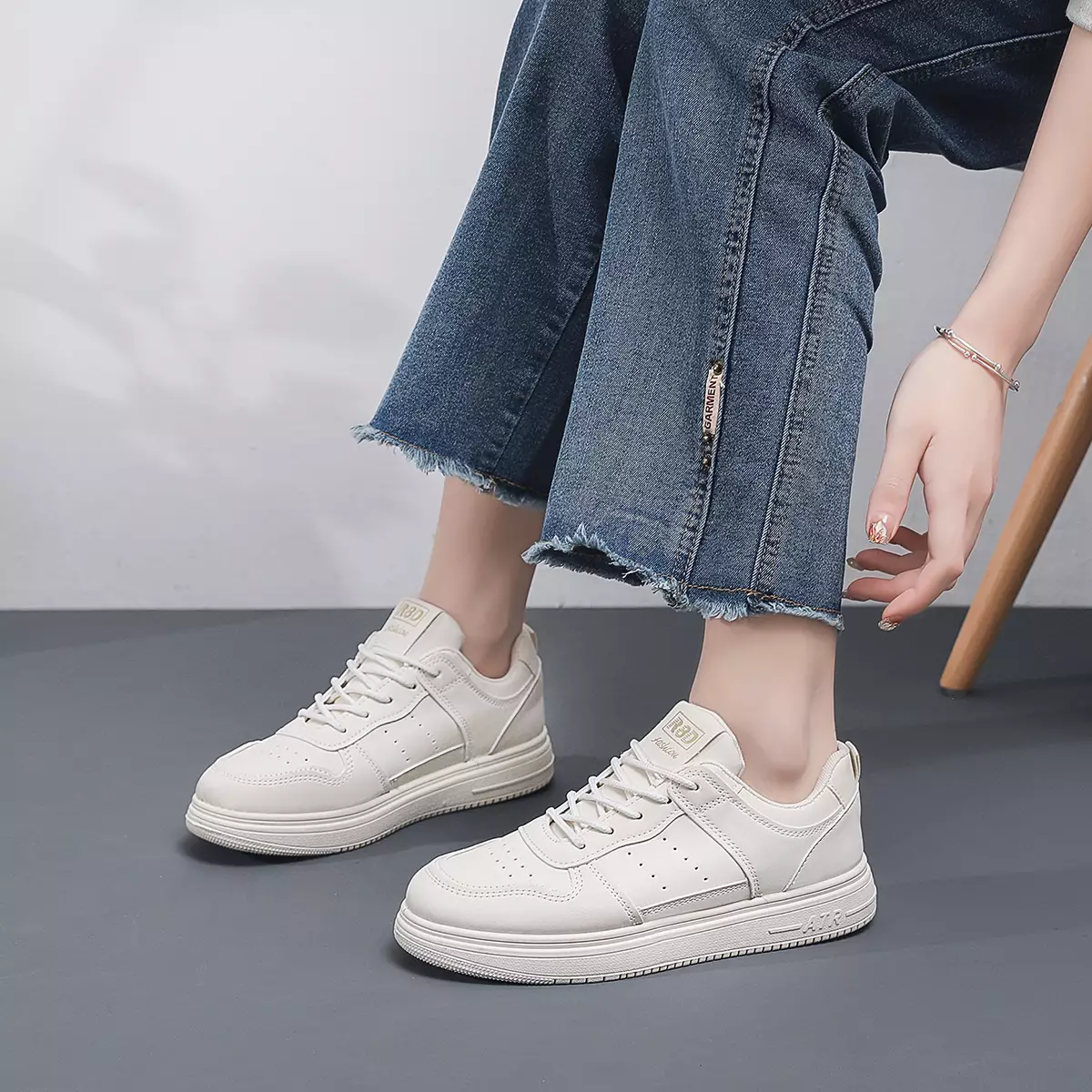 Sepatu Wanita Motif Polos Kasual Pelajar Kampus Sneakers Cewek SS105	