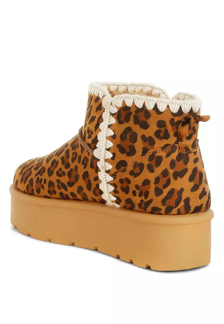 Leopard Print Snow Boots