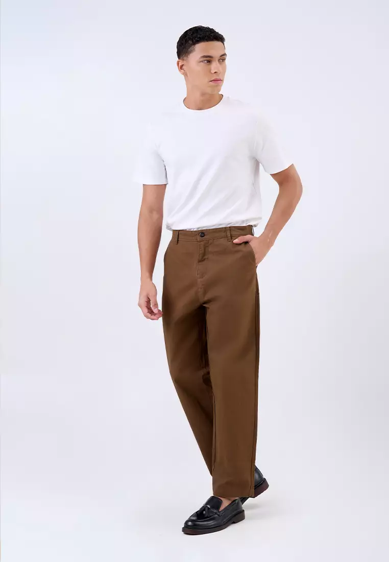 MANZONE - Celana Panjang Chinos Pria Barvol 09 Comfort Fit - Dark Brown