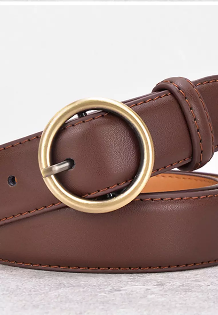 新品☆Round Buckle Leather Wide Belt Amazon.com: Women Fashion Faux Leather Wide Black Elastic
