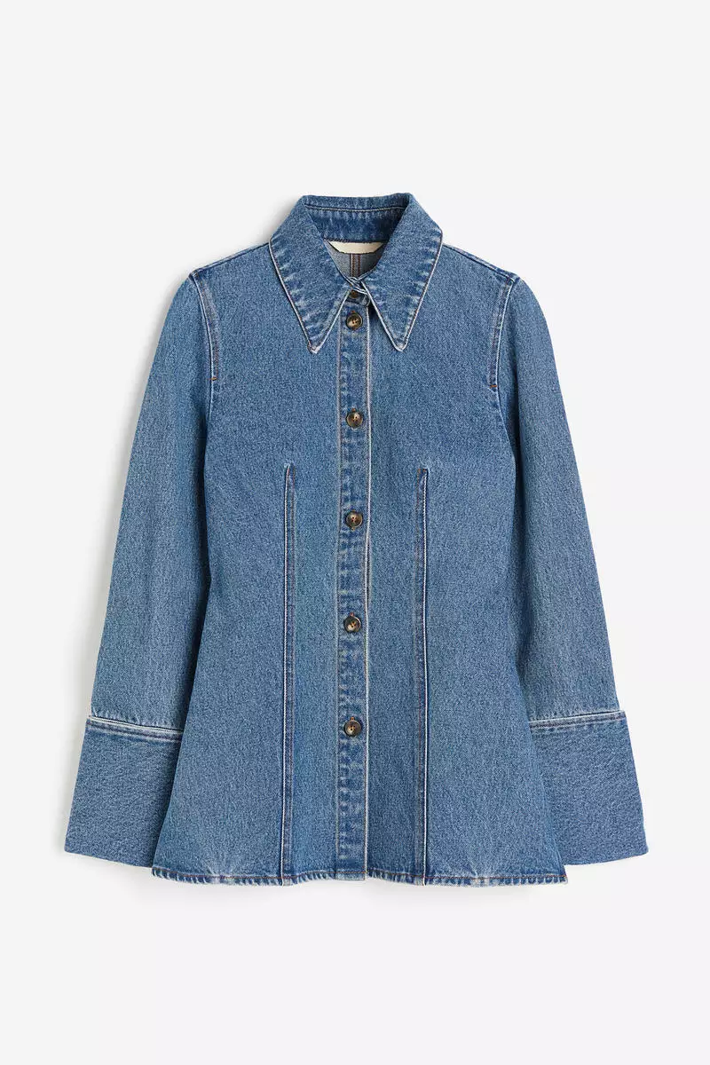 Fitted denim shirt