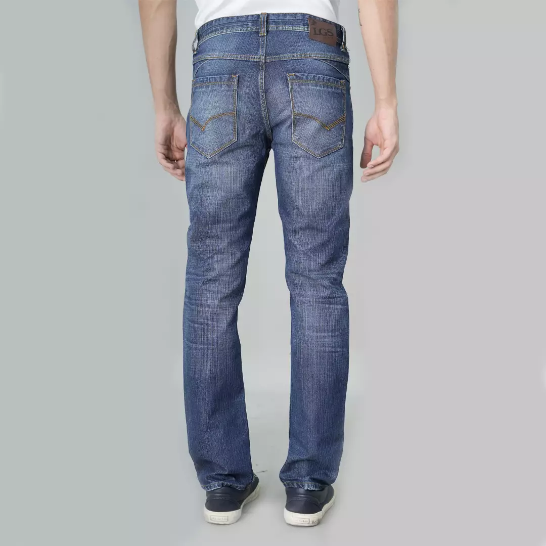 LGS - Celana Jeans Panjang Warna Biru Denim Motif Washed - JPF.209.P103.A674.C