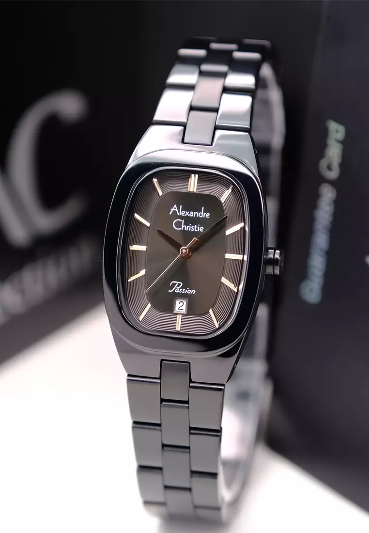 Alexandre Christie Passion - Jam Tangan Analog Wanita - Black Stainless Steel - 2B53LDBIPBARG