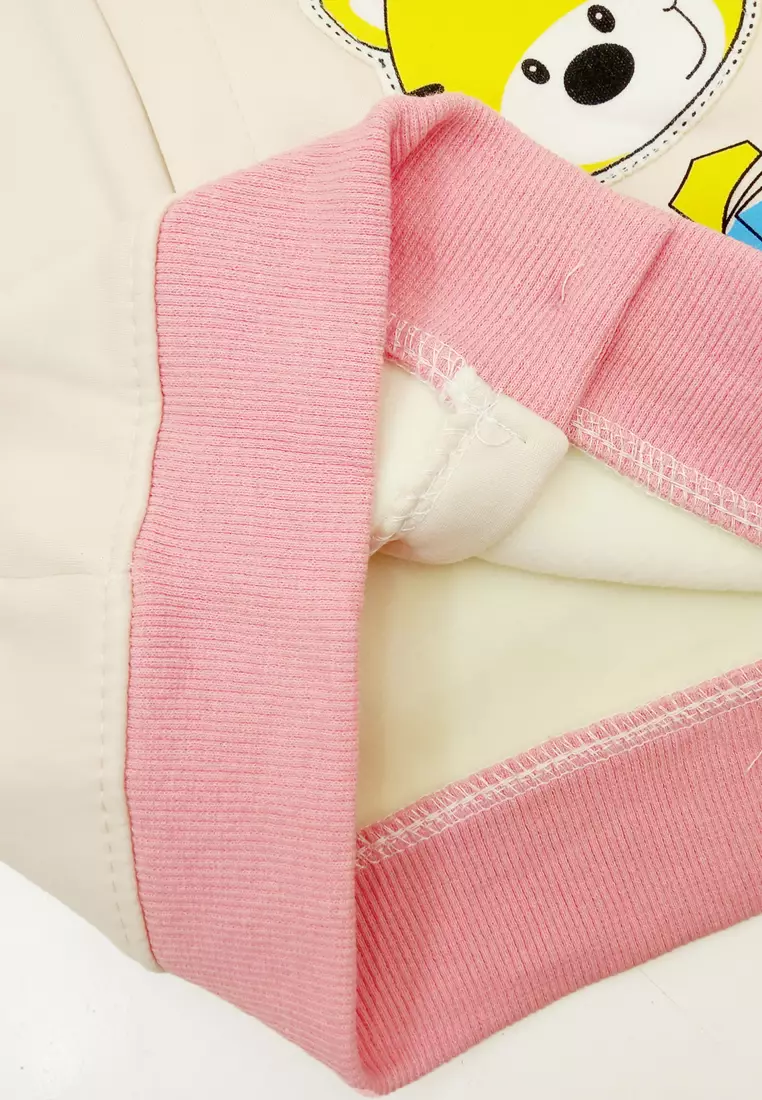 Jaket Bayi Baseball Fleece Atasan Sweater Kancing Anak Import Tebal dan Lembut Motif  Love Book Cat 4407 Biru