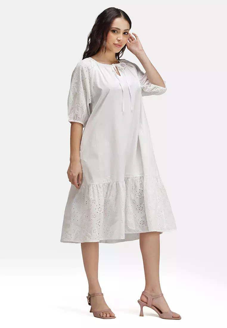Buy VIRGIO VIRGIO 100 Cotton Schiffli Lace Shirt Dress 2026 Online — free download