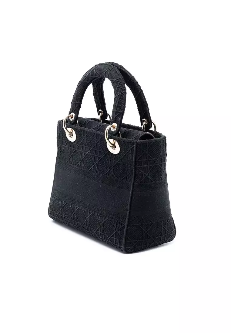 Pre-Loved Dior Medium Canvas Cannage Lady D Lite