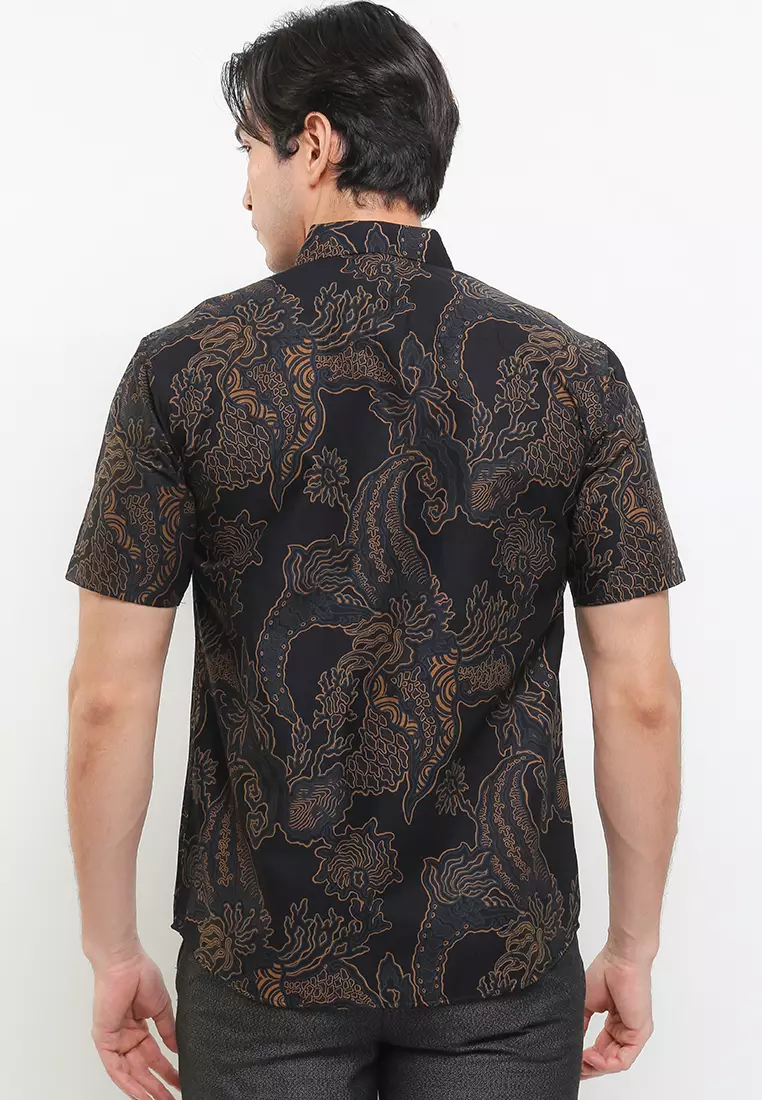 BATIK TALENTA EXCLUSIVE Lengan pendek slimfit bunga kembng  spt