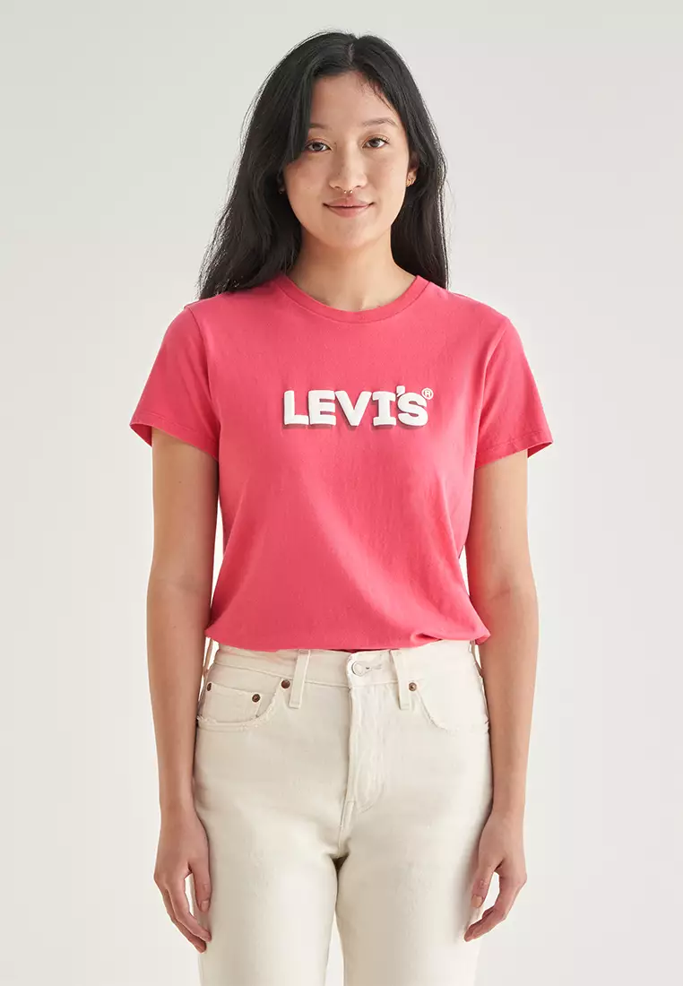 Pink levi online t shirt