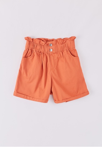 Terranova orange Women's Paper Bag Shorts B2553AAC8556E5GS_1