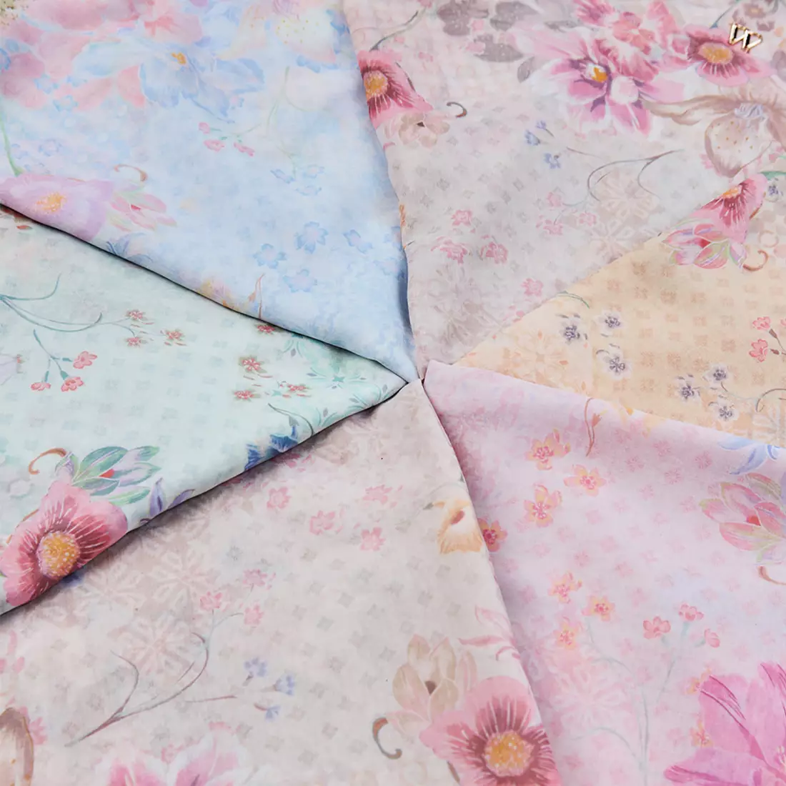 MFMW House Of Petals Scarf - Kerudung Segi Empat Premium Motif Bunga - Frosty Peach