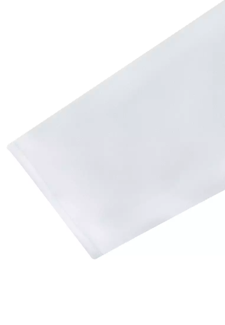 Satin Stand Collar Ruffled Long Sleeves Blouse