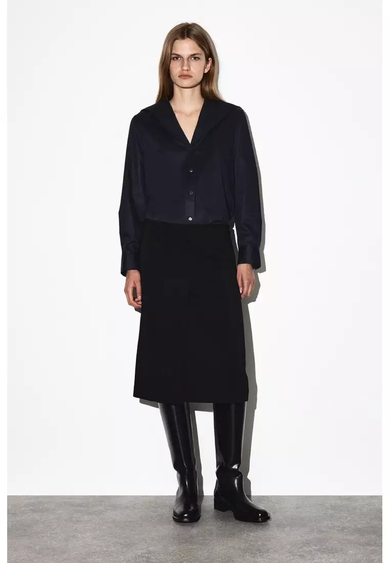 SAILOR-COLLAR COTTON SHIRT