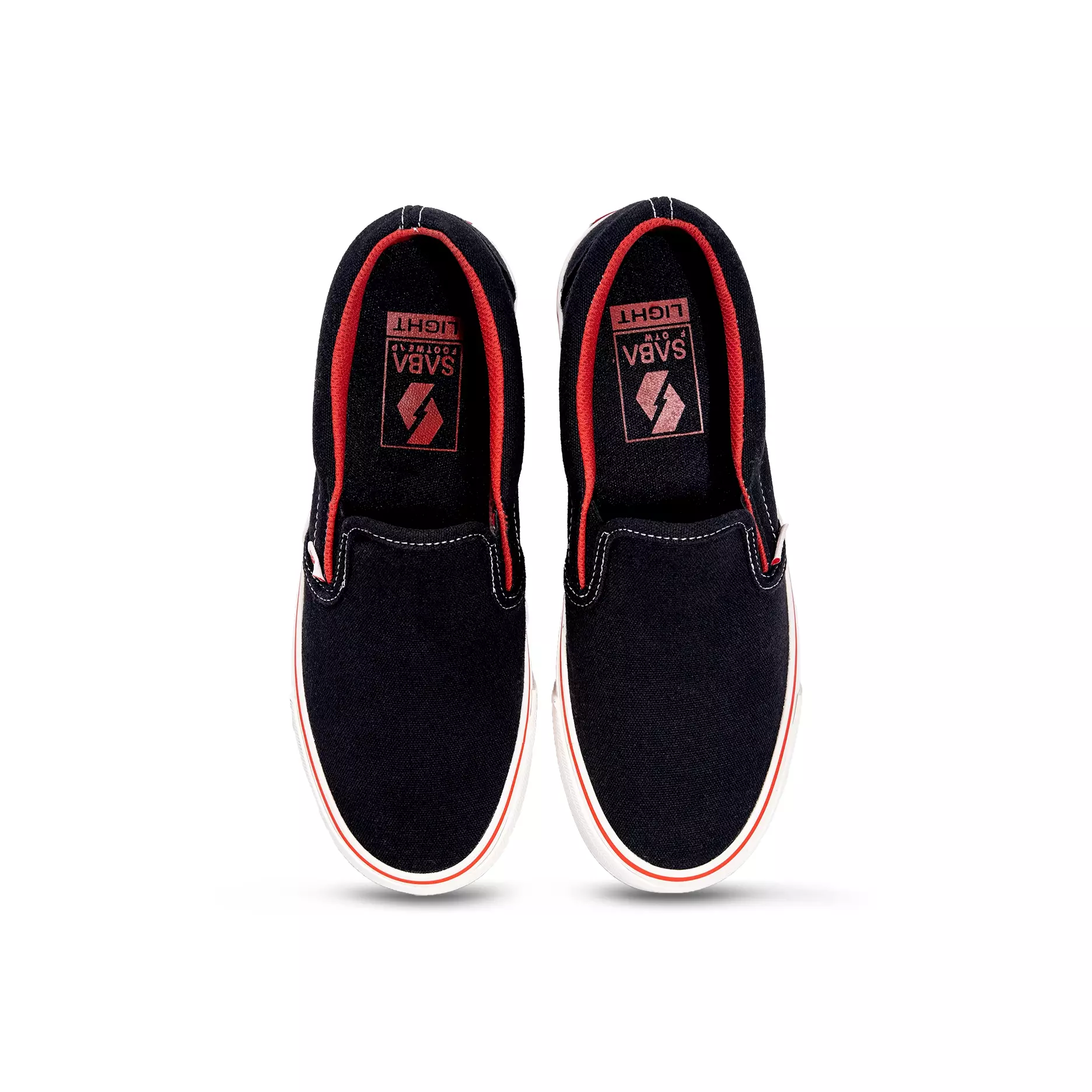 SABA Vintage Slip On Light Black Red - Sepatu pria dan wanita Original 100% VTG SL 66