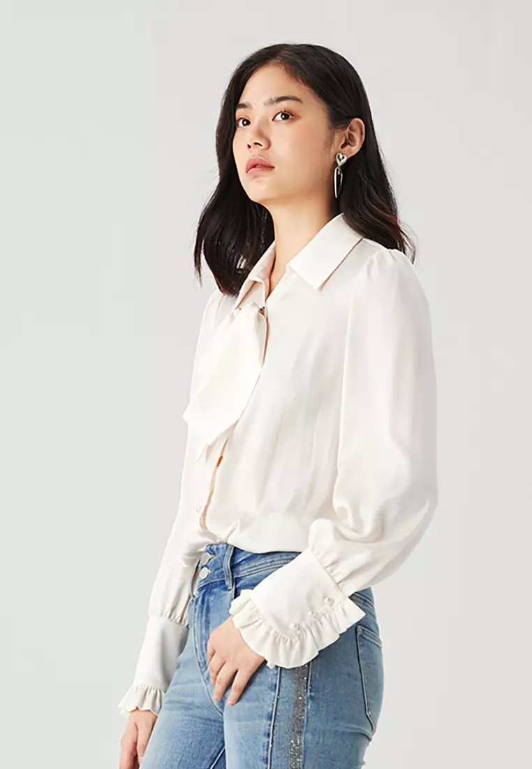 Front Tie Loose Blouse