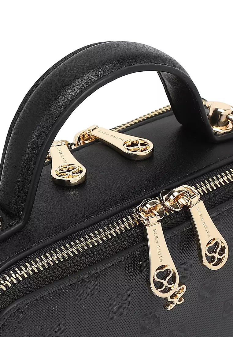 Women's Monogram Top Handle Bag / Sling Bag / Crossbody Bag (Tas Selempang / Tas Tangan) - Hitam