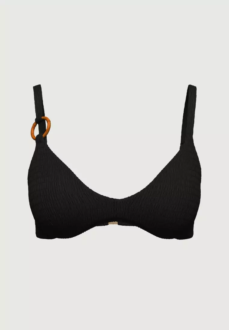 Tropadelic Texture Black Bamboo Ring Bikini Top