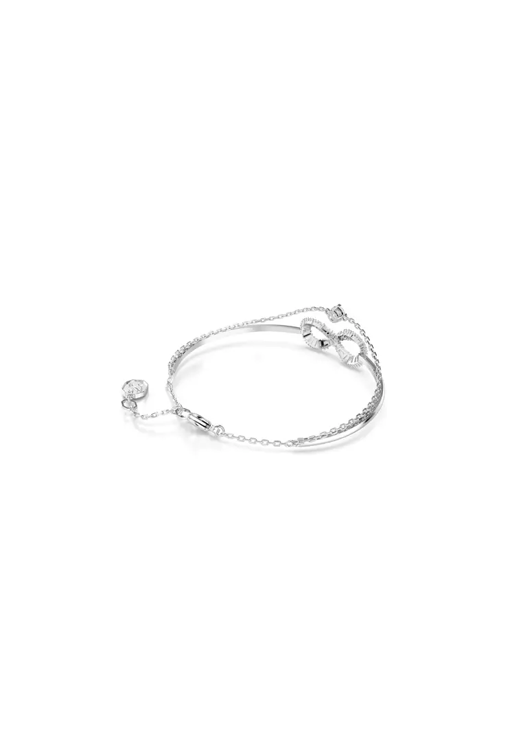 Buy Swarovski Hyperbola bangle, Infinity, White, Rhodium plated Online ...