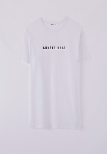 Terranova white Women's "Sunset Beat" Maxi T-Shirt 08662AADFFB184GS_1