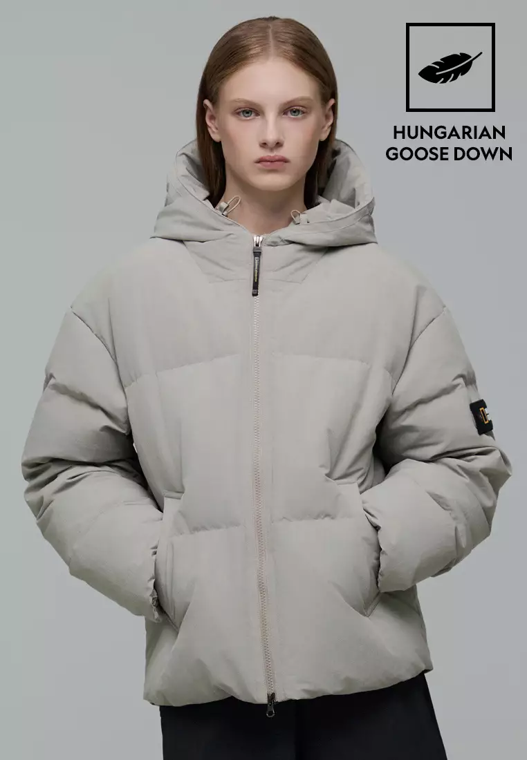 男女同款HERON連帽羽絨外套