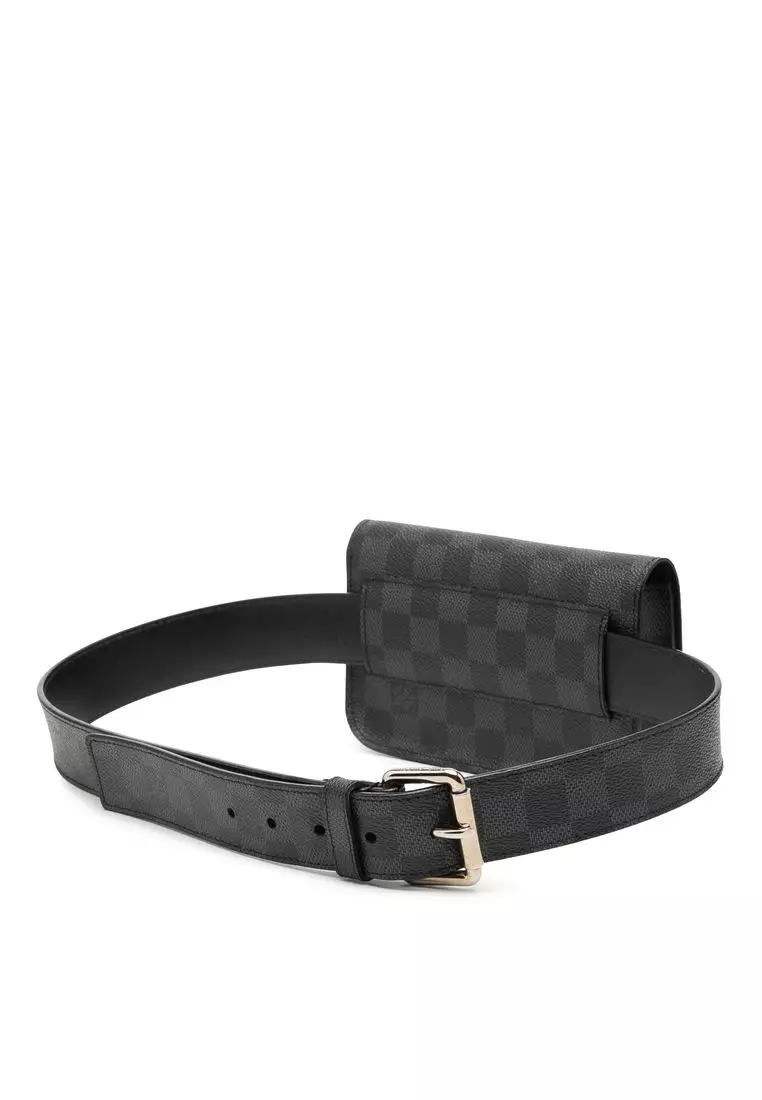 Pre-Loved Louis Vuitton Damier Graphite Pochette Homme Ceinture