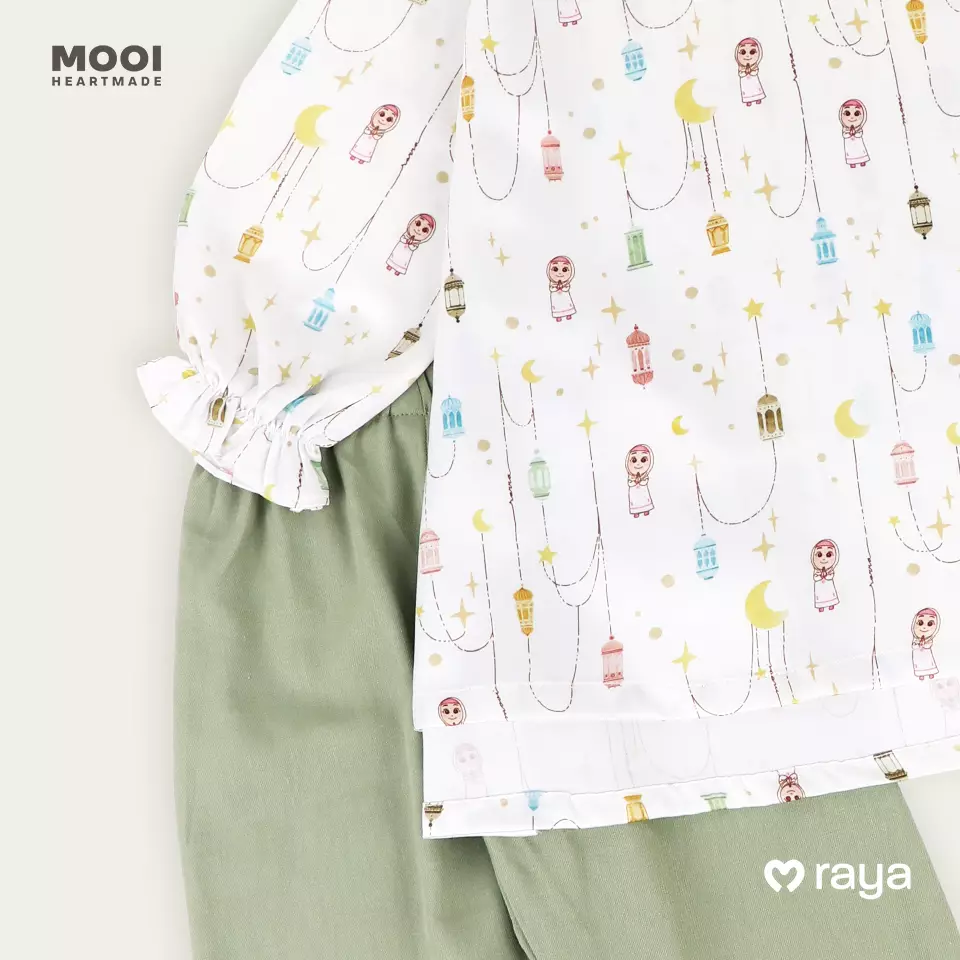 Jual Mooi Heartmade Mooi x Nussa Rarra Tunic Set Print Setelan Anak ...
