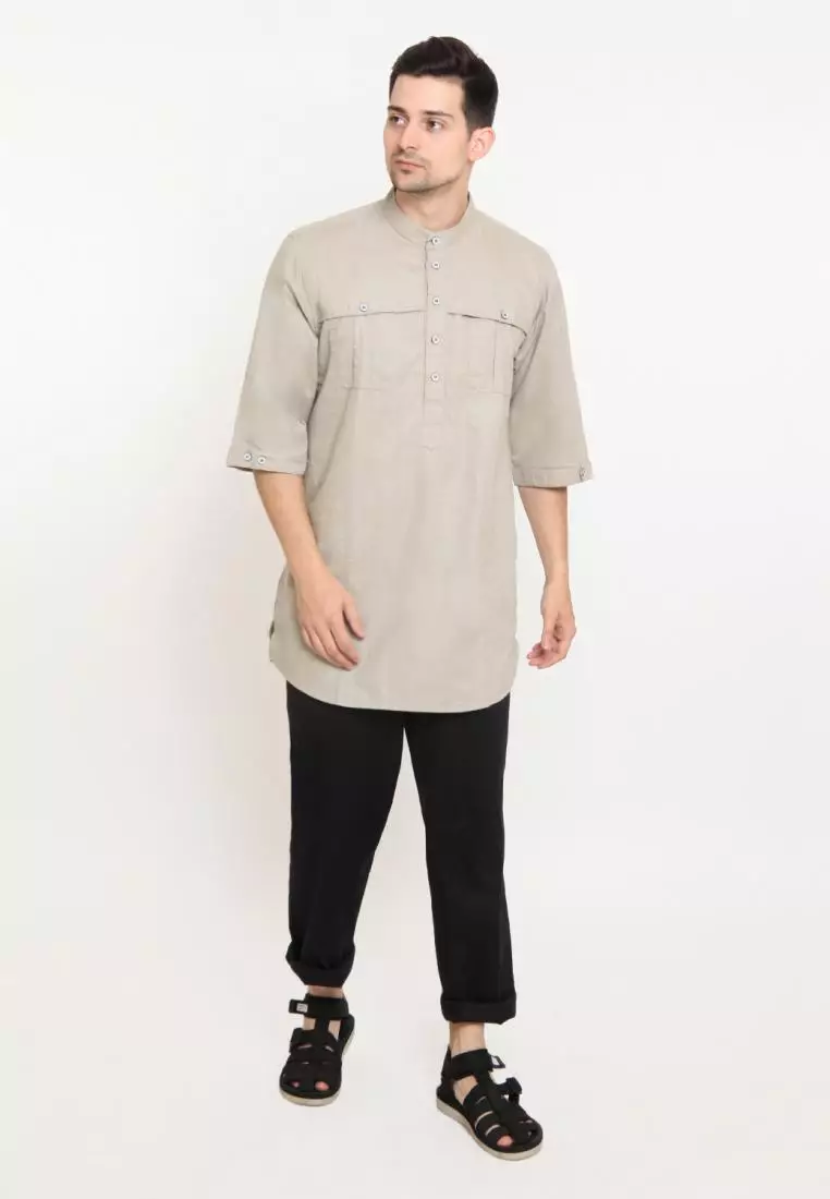 Baju Koko Pria Muslim Zayidan Jabri - Cream
