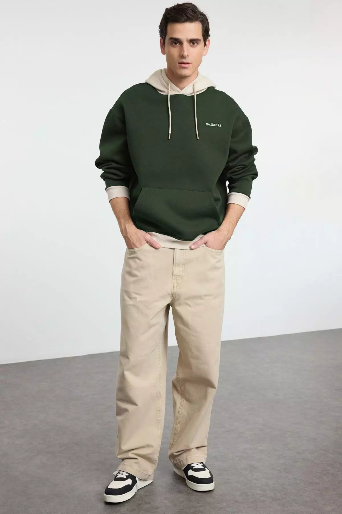 Color Block Embroidered Hoodie