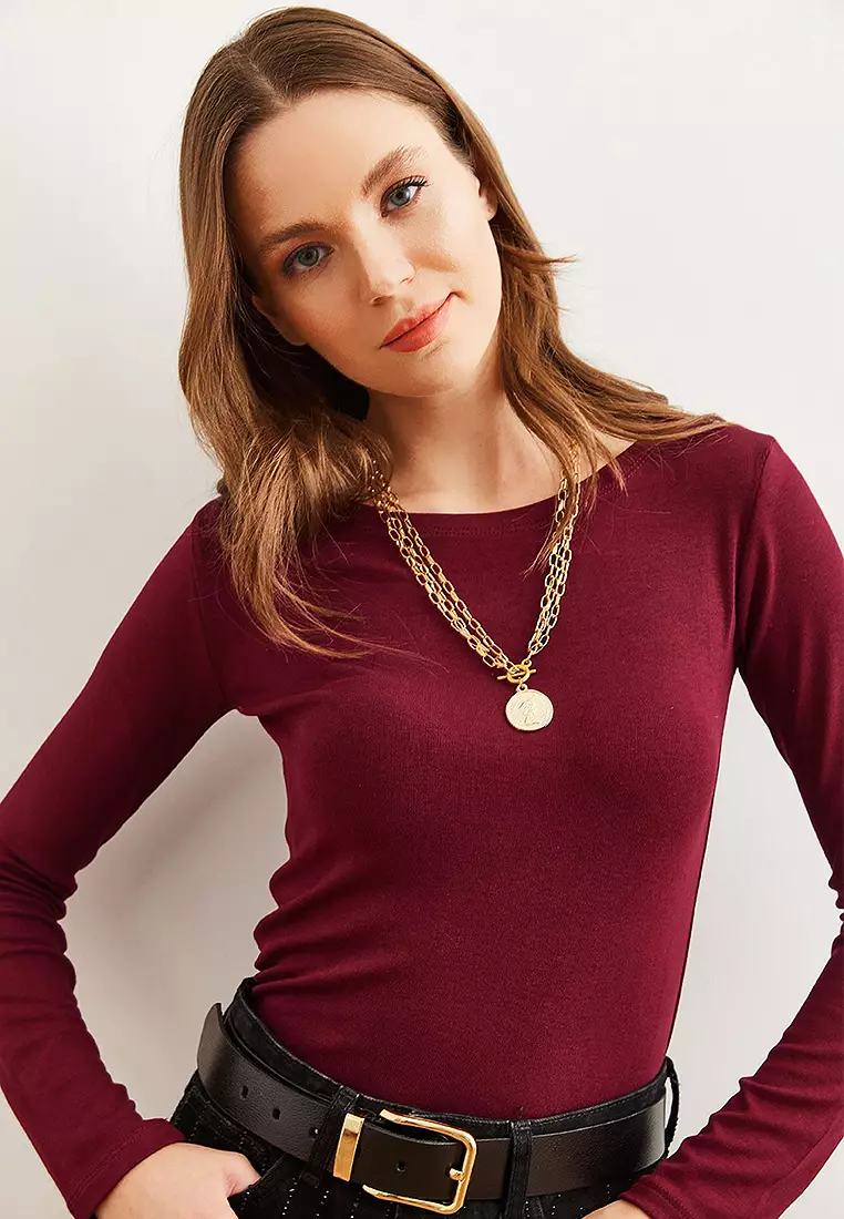 Boat Neck Basic Blouse