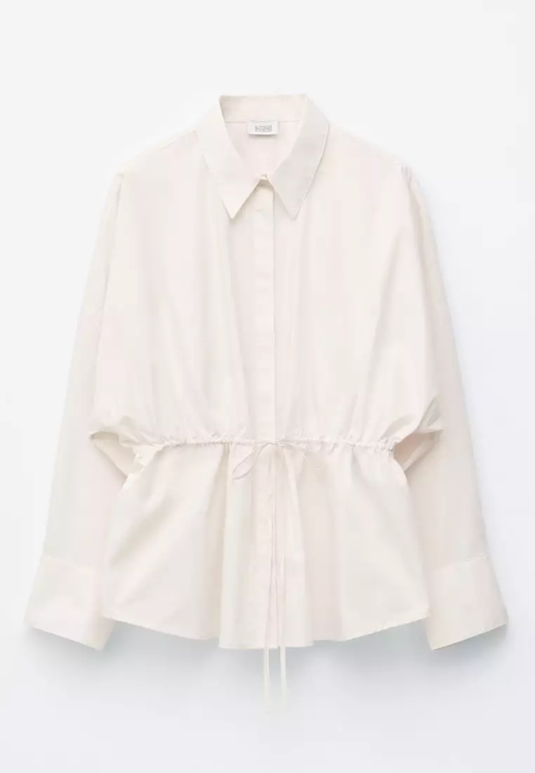 Cotton Poplin Drawstring Shirt