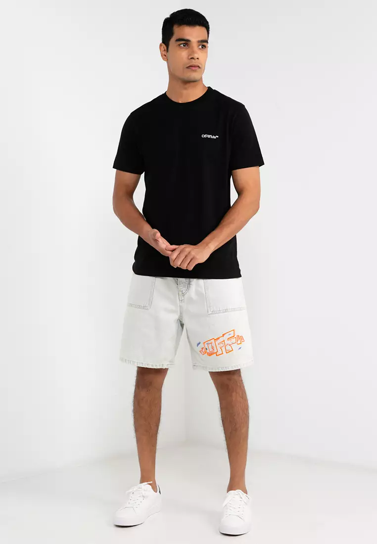 Buy Off white Logo Embroidered Denim Shorts ik 2024 Online