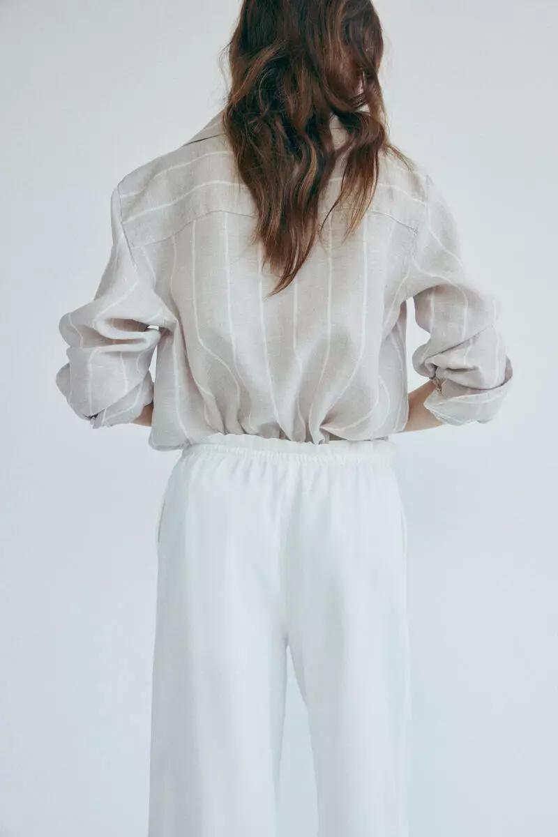 Wide paper bag trousers