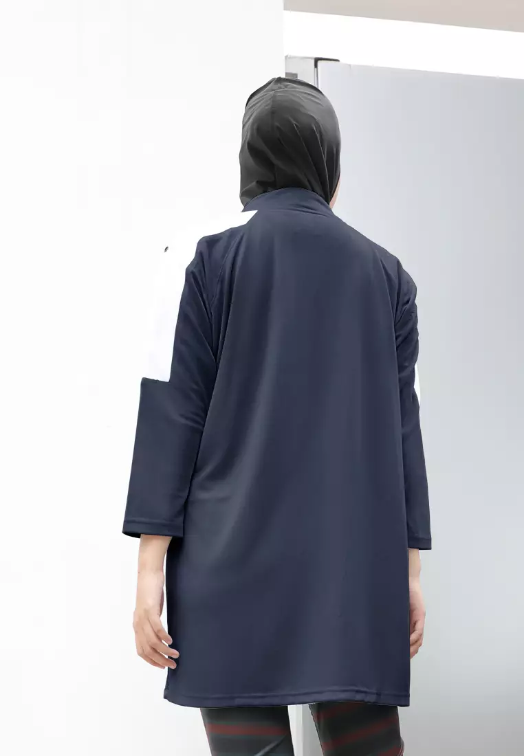 Zelena - Noa Zipper Sport Tunic | Atasan Olahraga Wanita - Navy