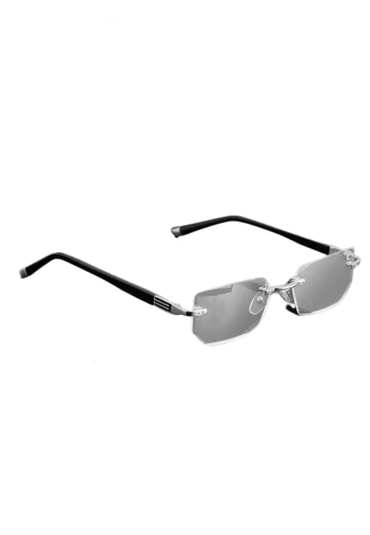 Keenan Kacamata Baca Rabun Dekat Unisex Frameless Anti Blue Light Glasses Material Alloy PC ORIGINAL - Silver