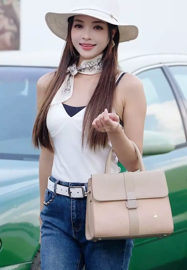 Women's Top Handle Bag / Sling Bag / Crossbody Bag (Tas Selempang / Tas Tangan) - Cokelat