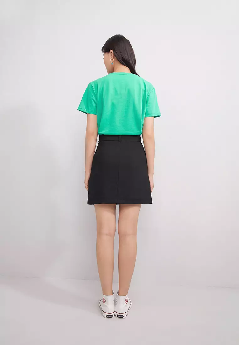 A-Line Short Skirt with Front Pockets