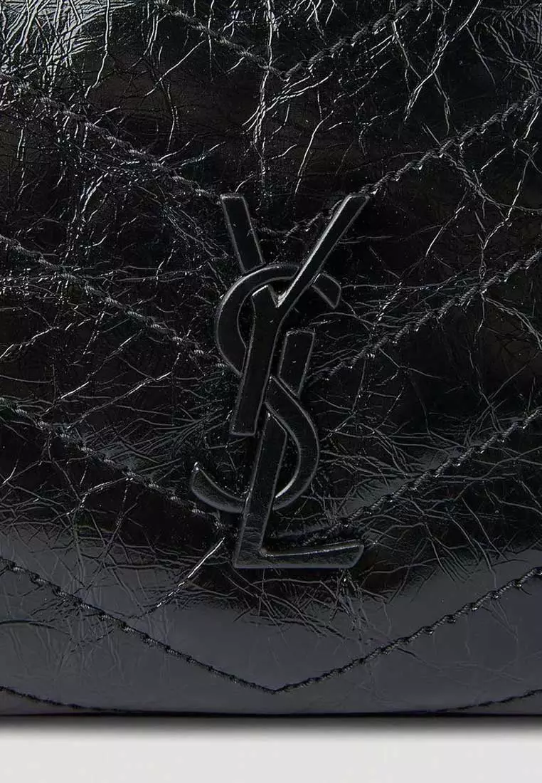 YSL Niki Shopping Tote In Vintage Leather Black 5779990EN04