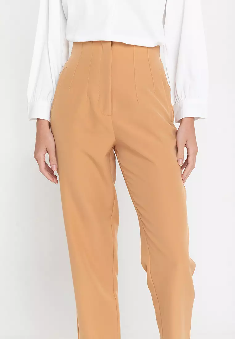 Cael High Dart Waist Tapered Pants